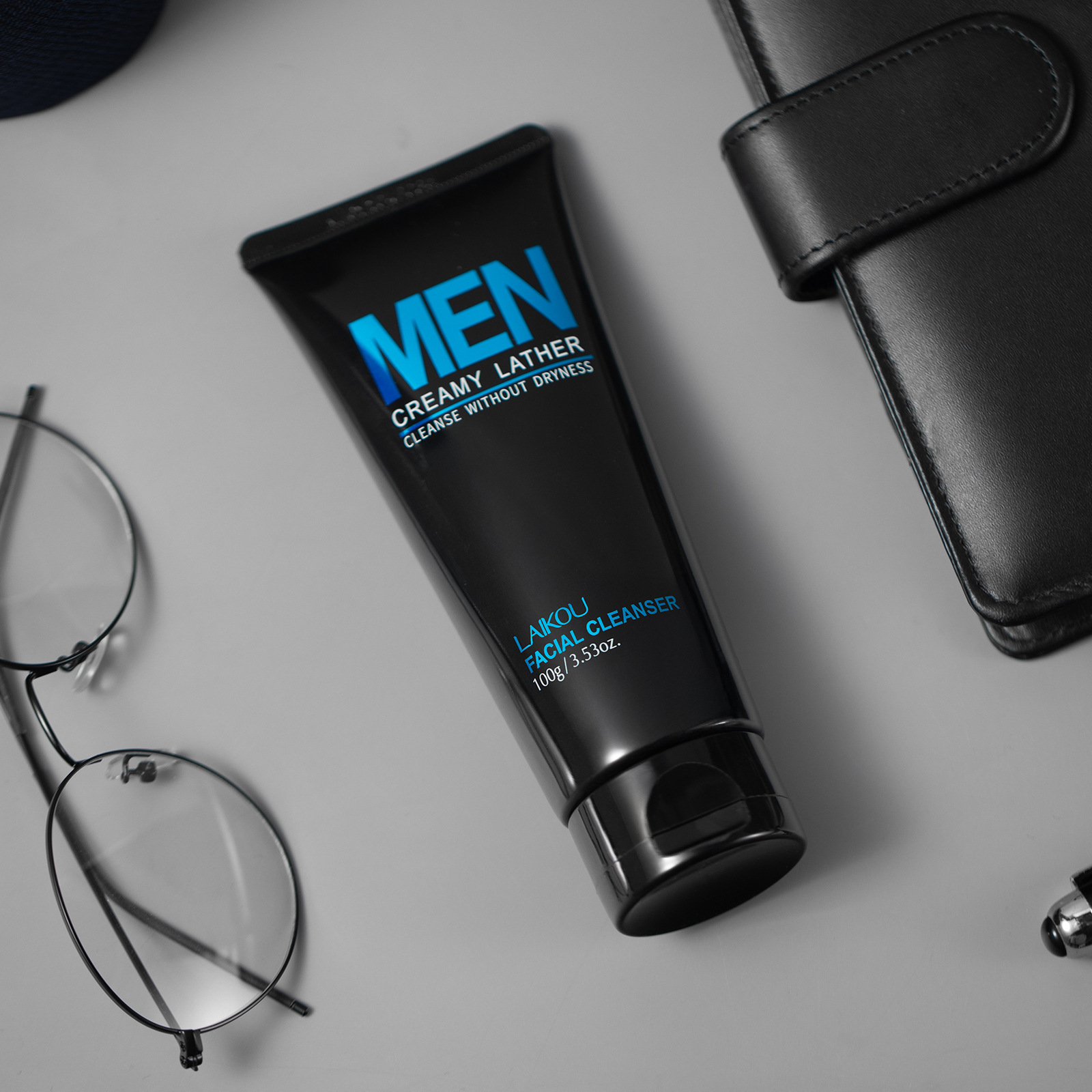 Men'S Grooming Facial - LAIKOU メンズ洗顔料 100g 毛穴の奥まで洗浄する男性用洗顔料 保湿フェイススクラブ 毎日のメンズグルーミング用