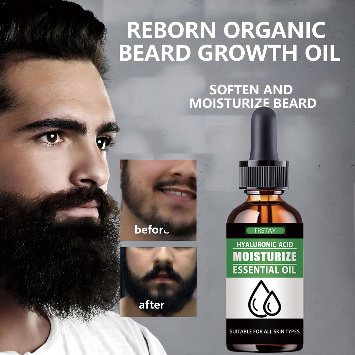 Men'S Grooming Facial - 100% 天然加速顔の毛の成長ひげエッセンシャルオイル髪とひげの成長オイル男性ひげグルーミング製品スキンケア