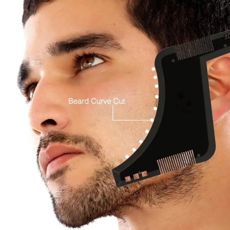 Men'S Grooming Facial - 1個入り メンズ髭整形テンプレートコーム 軽量で柔軟なオールインワン顔の毛スタイリングツール メンズ口髭スタイリンググルーミングツール ﻿