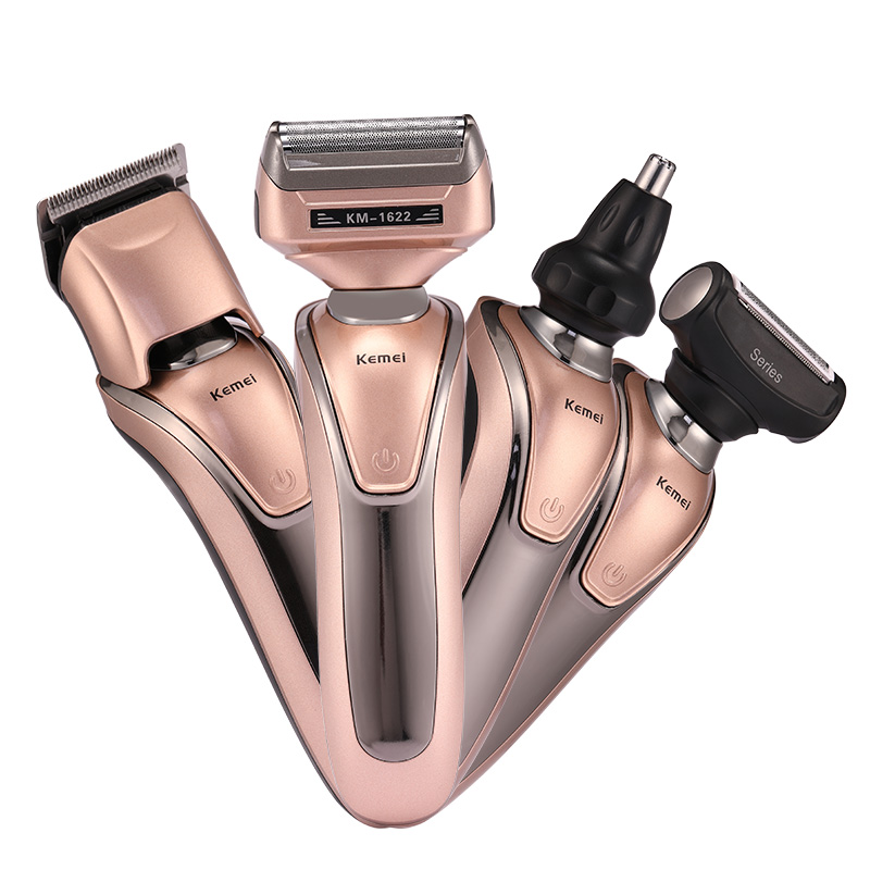 Men'S Grooming Razor Kit - Kemei男性用多機能電気シェーバー4 in 1多機能シェーバー鼻と耳のボディ用充電式あごひげキット