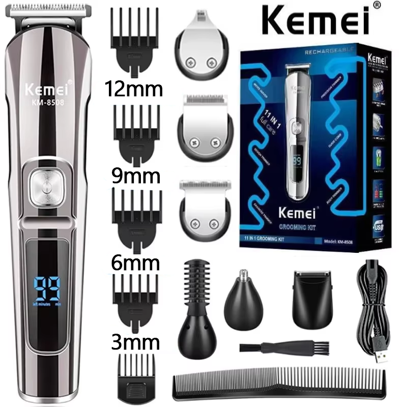 Men'S Grooming Razor Kit - Kemei プロフェッショナル多機能ひげトリマー防水 6 で 1 ヘアクリッパー電気かみそり男性用グルーミングキット