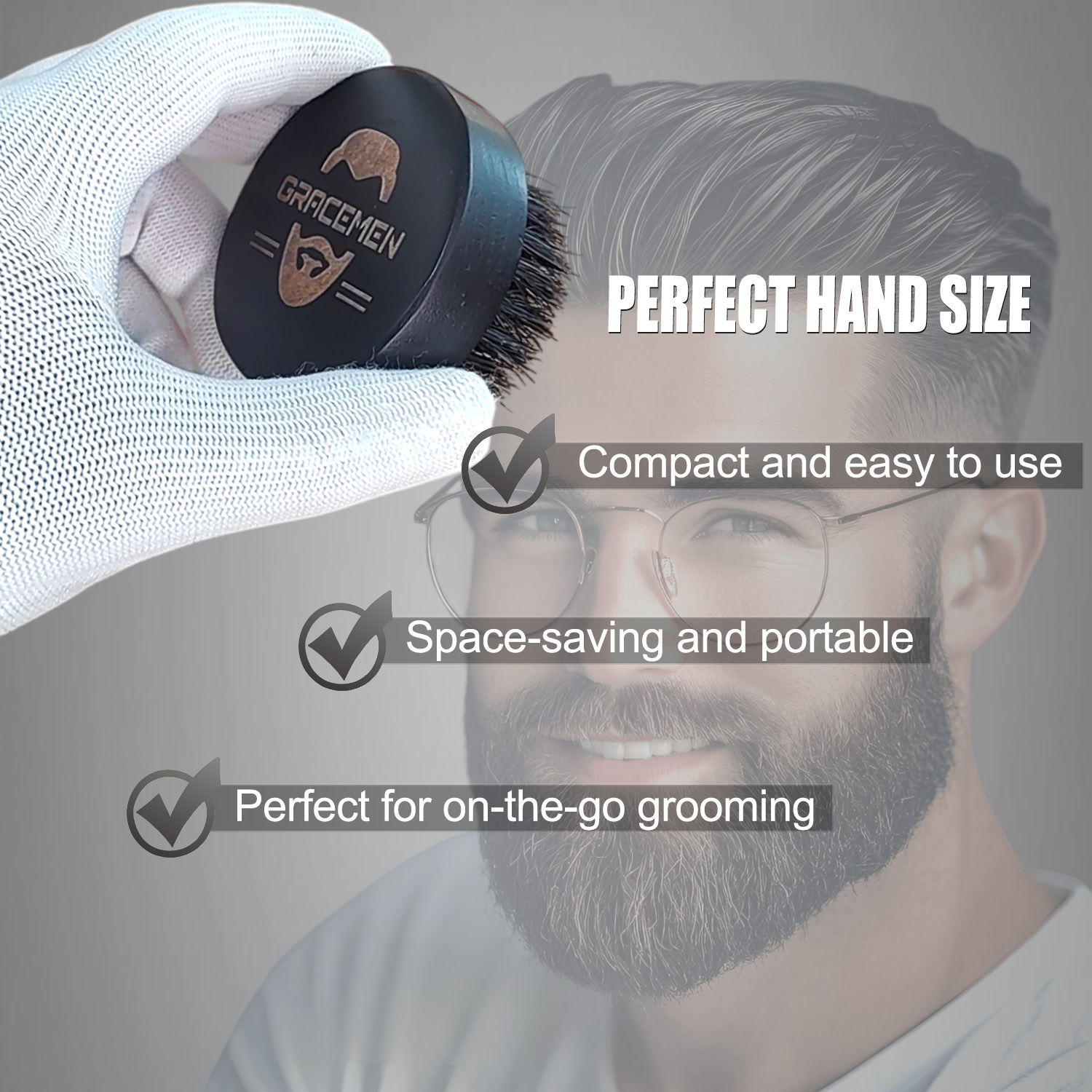 男性用丸型ひげブラシ – 100%天然猪毛、木製ハンドルの顔 - Men'S Grooming Facial のレビューと価格