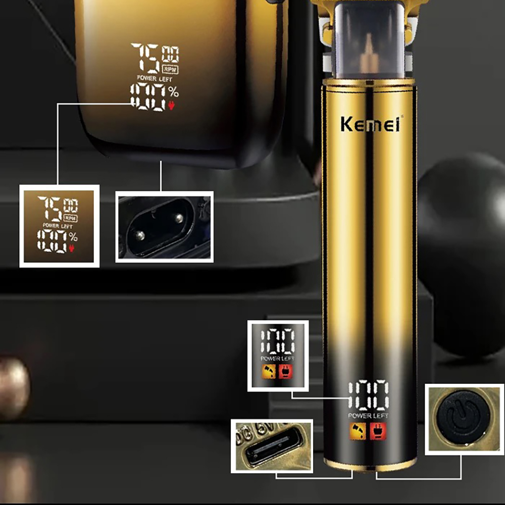 Kemei-男性用のプロ用電気シェーバーあごひげクリッパー - Men'S Grooming Razor Kit のレビューと価格