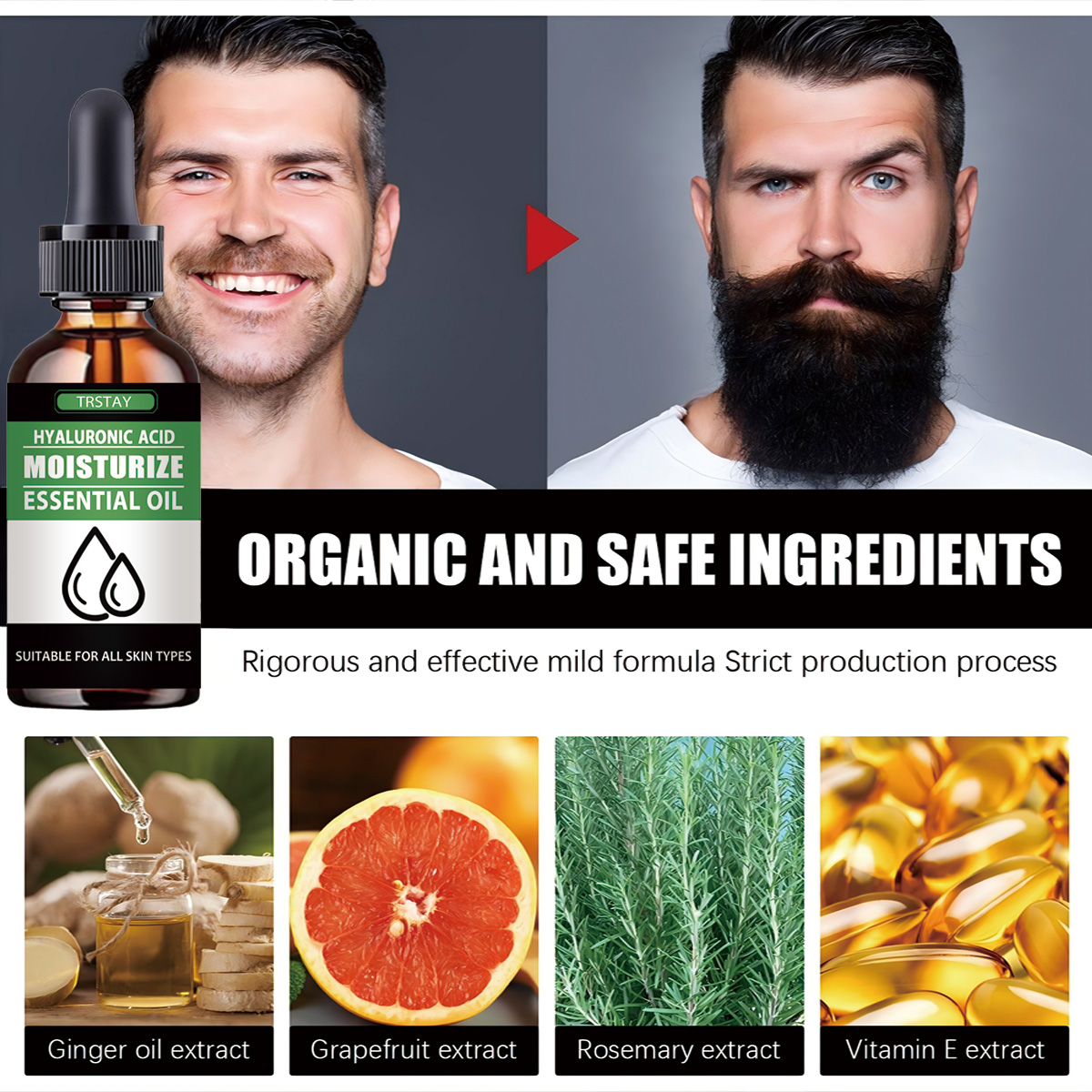 100% 天然加速顔の毛の成長ひげエッセンシャルオイル髪とひ - Men'S Grooming Facial のレビューと価格