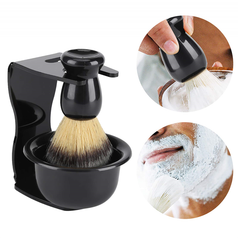 シェービングブラシとアクリルスタンド付きボウル ブラック メ - Men'S Grooming Facial のレビューと価格