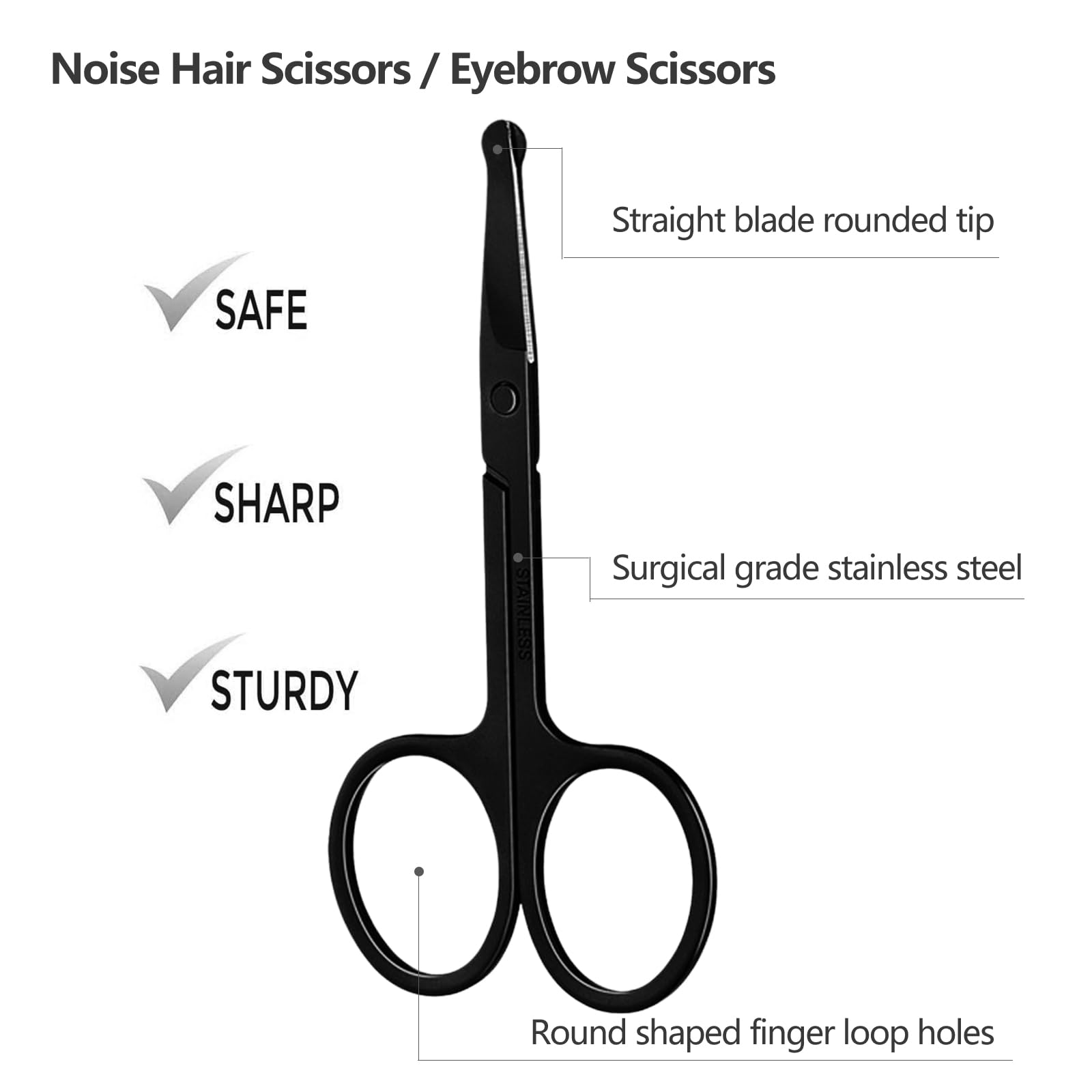 コーム付き眉毛はさみ 顔の毛用小型グルーミングはさみ 男性用 - Men'S Grooming Facial のレビューと価格