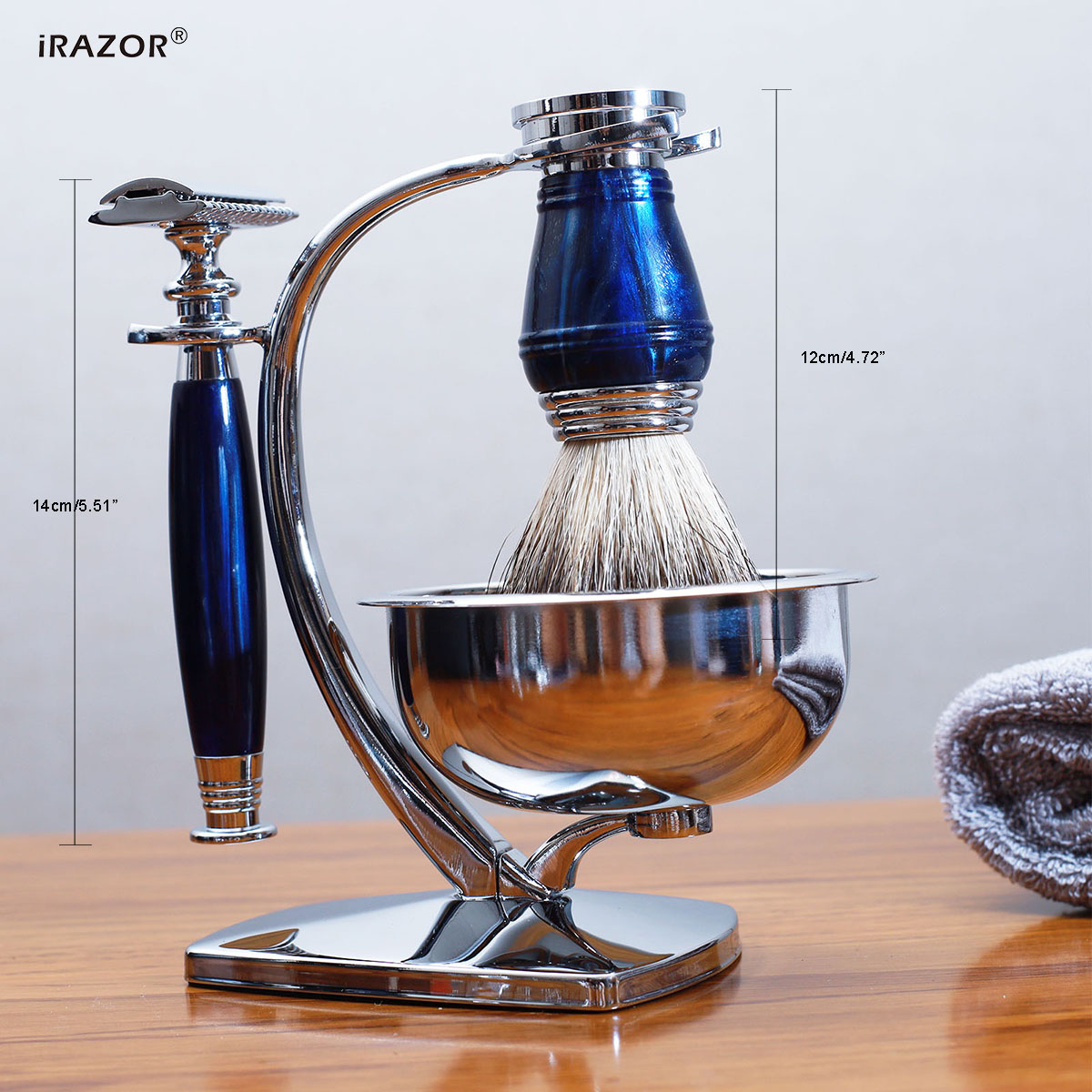iRAZOR ロイヤルブルー 高級メンズシェービングキット  - Men'S Grooming Razor Kit のレビューと価格