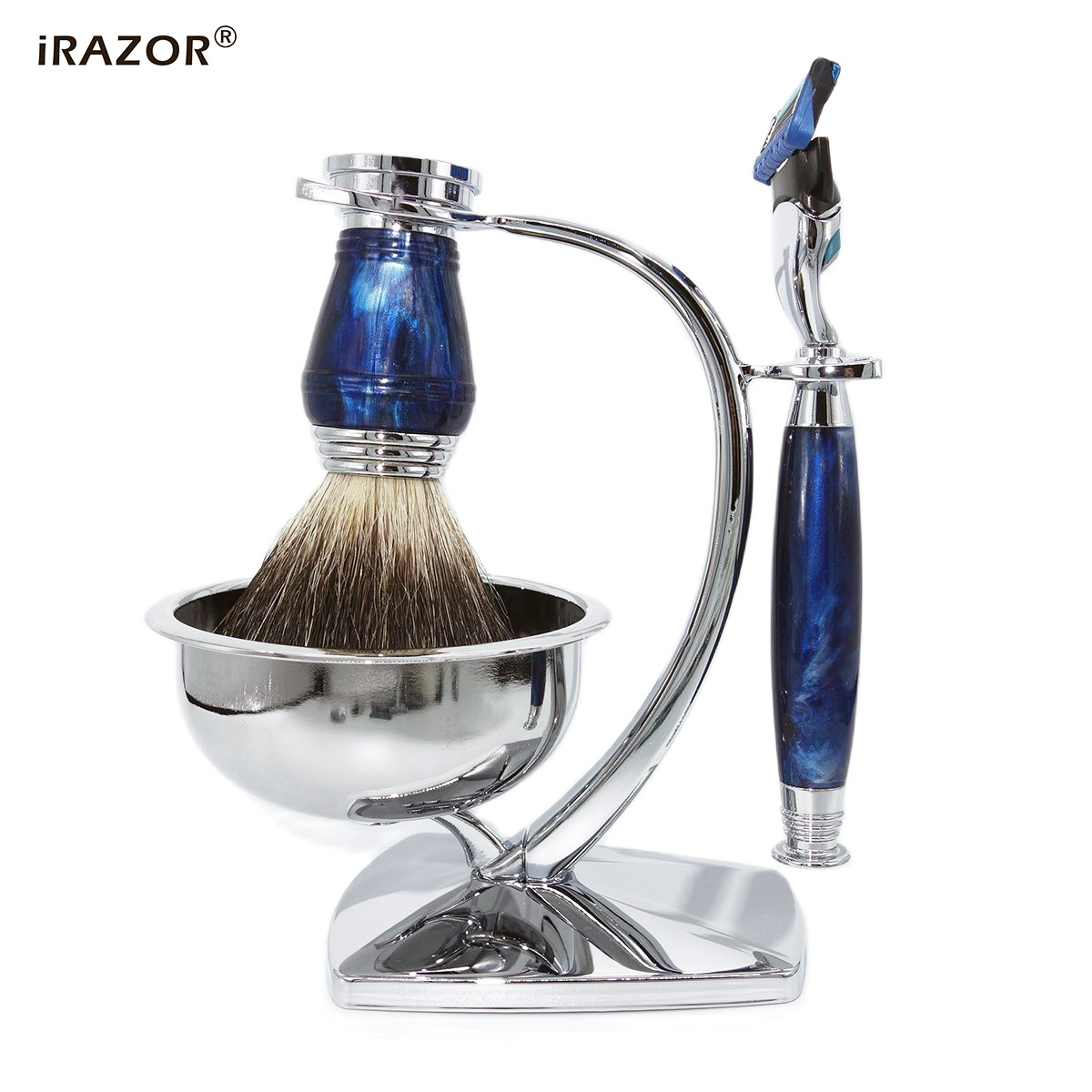 iRAZOR ロイヤルブルー 高級メンズシェービングキット  - Men'S Grooming Razor Kit のレビューと価格